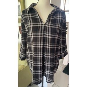 Simply Noelle Plaid Popover Top Size L/XL